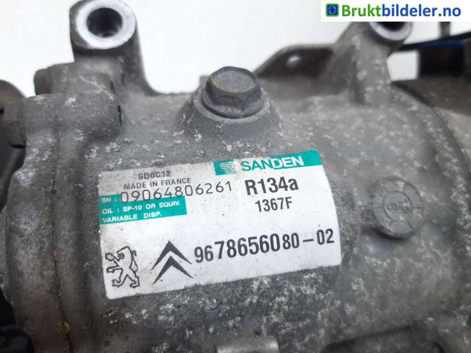 Aircondition kompressor til Peugeot 508 2011-2014 (Type I, Fase 1)  (PEUGEOT|6487 08|09064806261|9678656080-02)