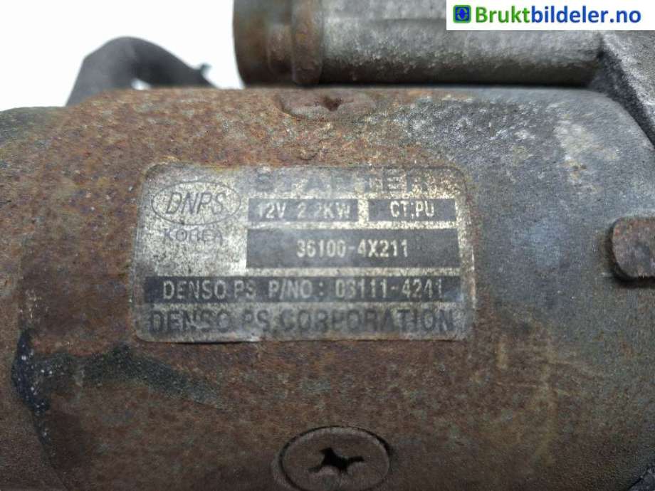 Starter diesel til Hyundai Terracan 2002-2007  (HYUNDAI|36100-4X211|03111-4241|)