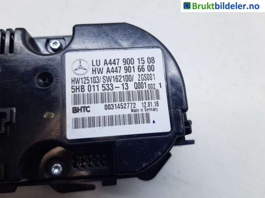 Varmeapparat betjening til Mercedes Vito 2014-->> (W447) (W447) (MERCEDES|A 447 900 15 08|5HB 011 533-13|A 447 901 66 00)