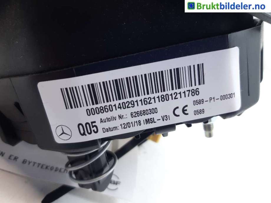 Airbag rattpute til Mercedes Vito 2014-->> (W447) (W447) (MERCEDES|A 000 860 14 02|626680300|)
