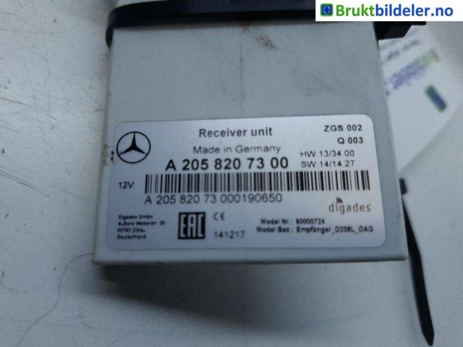 Styreenhet klima/aircondition til Mercedes Vito 2014-->> (W447) (W447) (MERCEDES|A 205 820 73 00|)