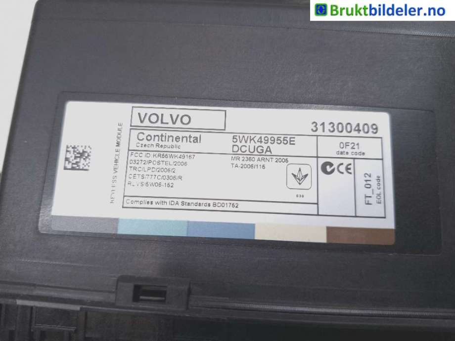 Styreenhet nøkkelfri/keyless til Volvo S60 2010-2014 (Type II, Fase 1)  (VOLVO|31300409|5WK49955E|)
