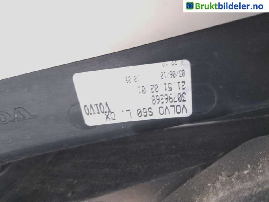 Baklykt høyre til Volvo S60 2010-2014 (Type II, Fase 1)  (VOLVO|30796268|21.51.02.01|)