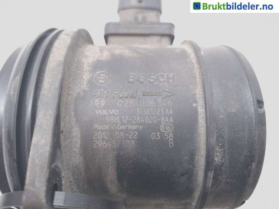 Luftmengde/luftmassemåler til Volvo XC70 2008-2013 (Type II, Fase 1)  (VOLVO|31361223|0 281 006 346|)
