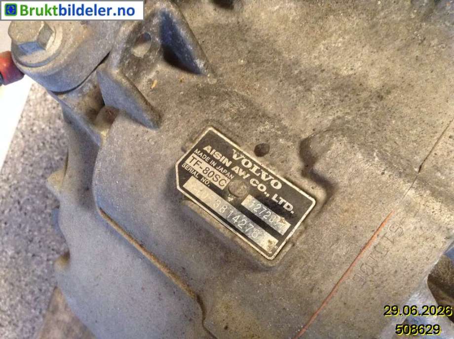 Girkasse automat til Volvo S60 2010-2014 (Type II, Fase 1)  (VOLVO|31272377|TF-80SC GEARKODE|10F3814276)