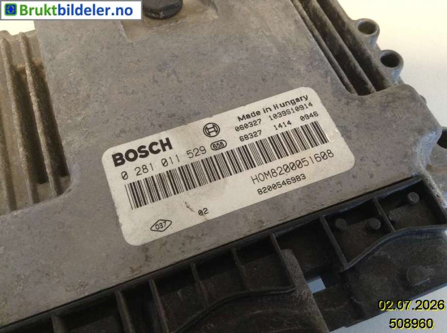 Styreenhet motor til Opel Vivaro A 2006-2014  (OPEL|HOM8200051608|0 281 011 529|8200546983)