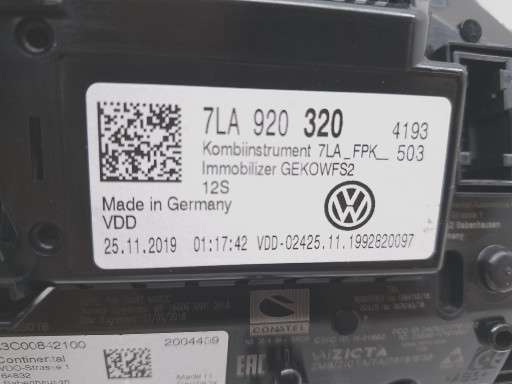 Instrumentpanel til VW Transporter / Caravelle 2019-->> (T6.1) (T6.1) (VOLKSWAGEN|7LA 920 320|)