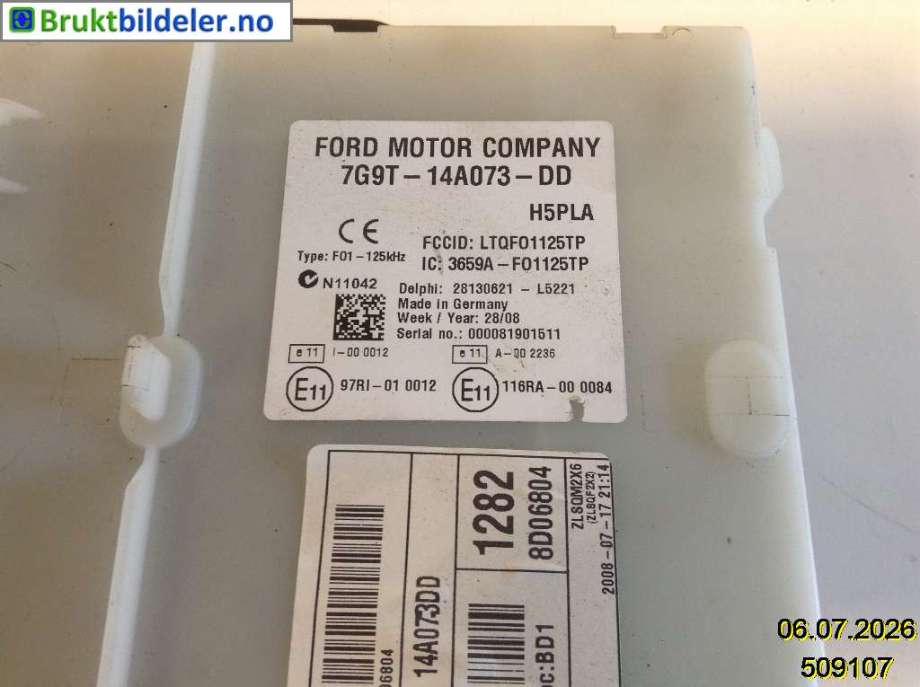 Styreenhet comfort (BCM) til Ford Mondeo 2007-2010 (Type IV, Fase 1)  (FORD|7G9T-14A073-DD|28130621|)