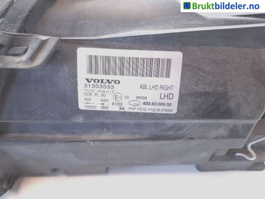 Frontlykt høyre xenon til Volvo XC70, 2008-2013 (Type II, Fase 1) (VOLVO|)