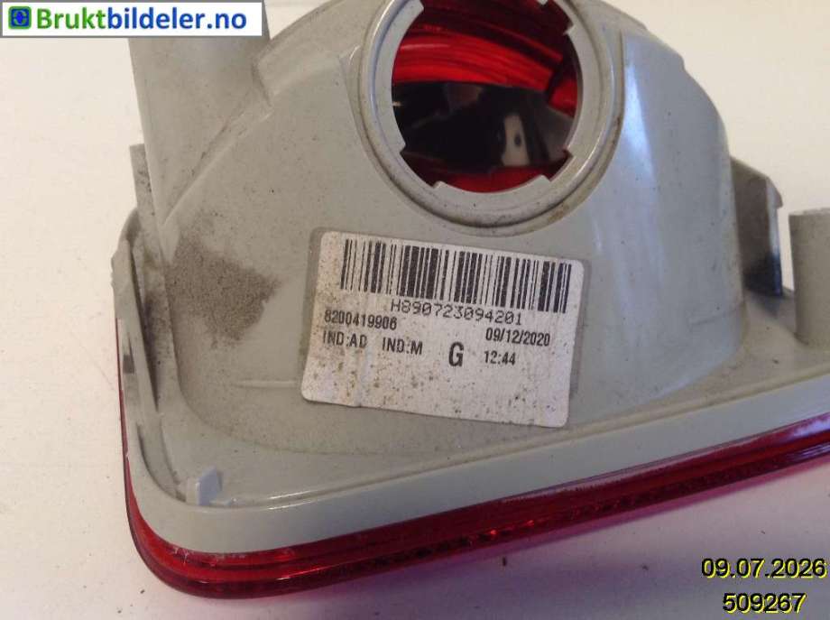 Baklykt fra støtfanger til Renault Kangoo 2008-2021 (Type II) (RENAULT|8200419906|)