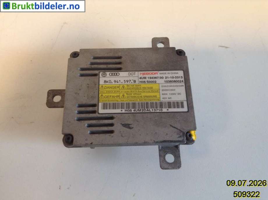 Styreenhet xenon/ballast til Škoda Yeti 2014-2017 (Fase 2) (SKODA|8K0 941 597 B|)