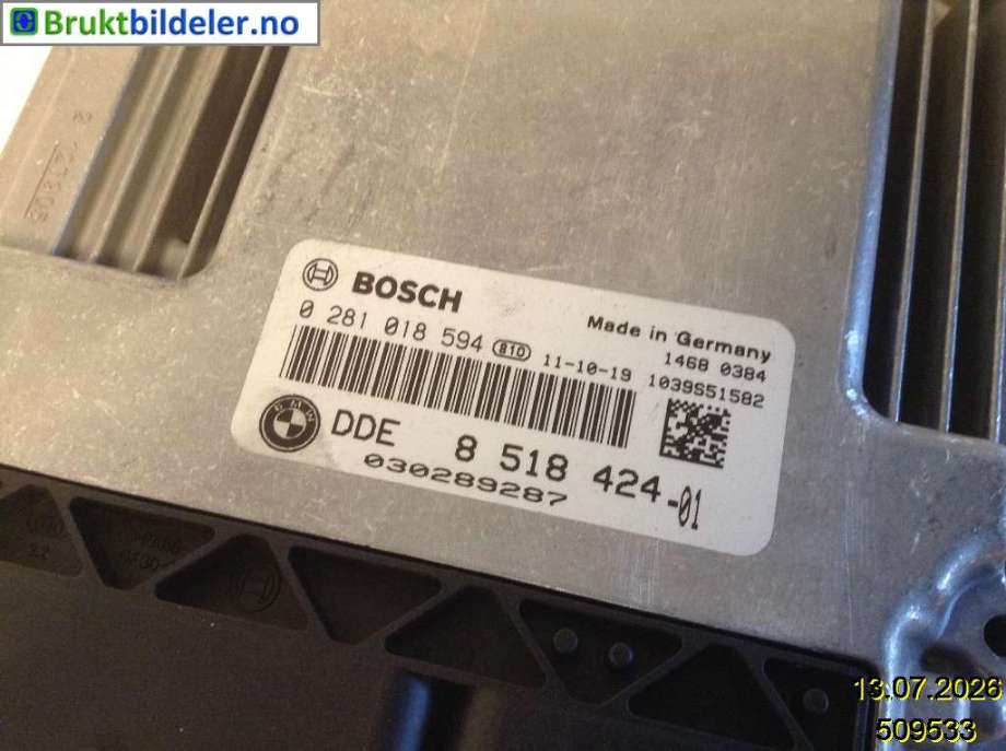 Control Unit, Engine til BMW 1-Serie 2011-2015 (Fase 1) (F20/F21) (F20/F21) (BMW|8 518 424|0 281 018 594|)