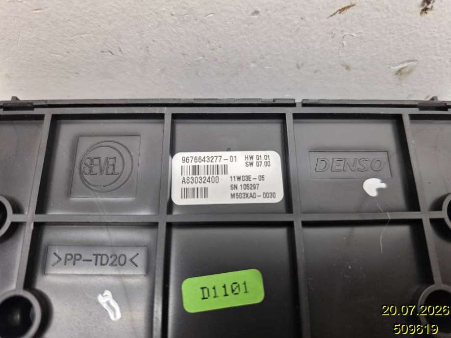 Varmeapparat betjening til Citroën Berlingo 2008-2015 (Type II, Fase 1) (CITROEN|96 76 432 77 01|)
