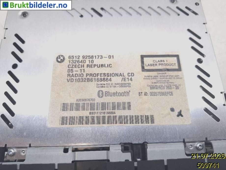 Bilstereo til BMW X1 2009-2015 (E84) (E84) (BMW|6512 9258173 01|132640 10|)