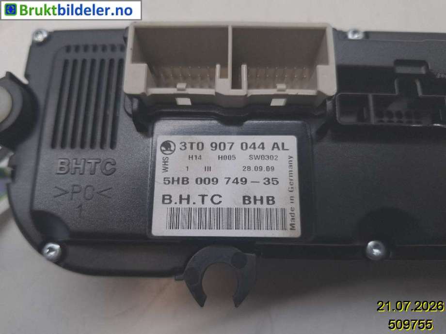 Varmeapparat betjening til Škoda Octavia 2009-2013 (Type II, Fase 2) (SKODA|3T0 907 044 AL|5HB 009 749-35|)