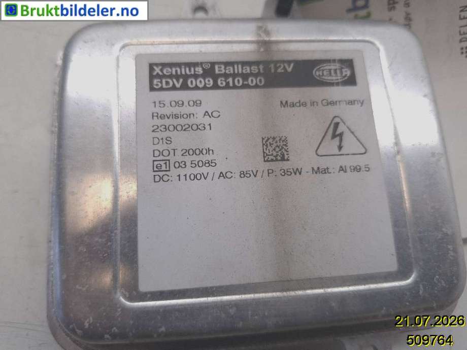 Styreenhet xenon/ballast til Škoda Octavia 2009-2013 (Type II, Fase 2) (SKODA||5DV 009 610-00)