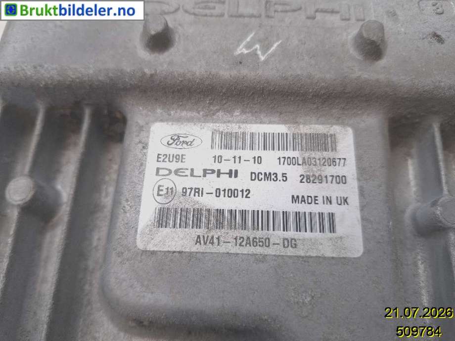 Styreenhet motor til Ford Kuga 2008-2012 (Type I)  (FORD|AV41-12A650-DG|28291700|)