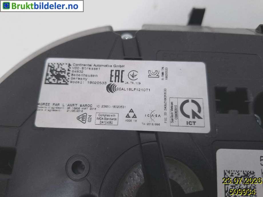 Instrumentpanel til Škoda Octavia 2017-2020 (Type III, Fase 2)  (SKODA|5E0 920 751 F|A2C1635610001|)