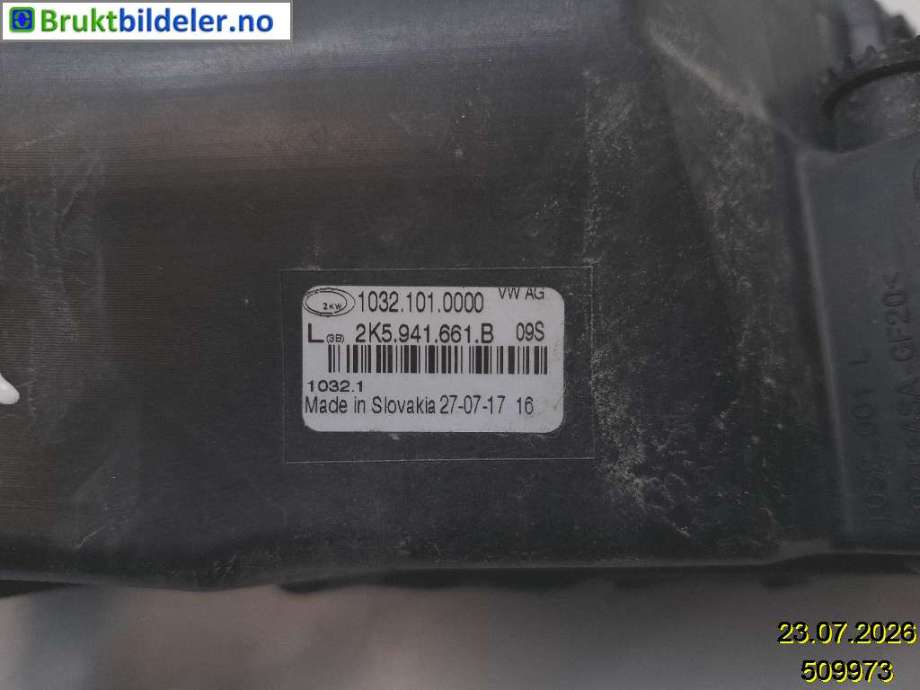 Tåkelykt venstre foran til VW Caddy 2015-2020 (Type III, Fase 3)  (VOLKSWAGEN|2K5 941 661 B|1032 101 0000|)