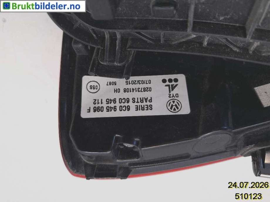 Baklykt høyre til VW Polo 2014-2017 (Type V, Fase 2) (VOLKSWAGEN|6C0 945 112|0287314108|6C0 945 096 F)
