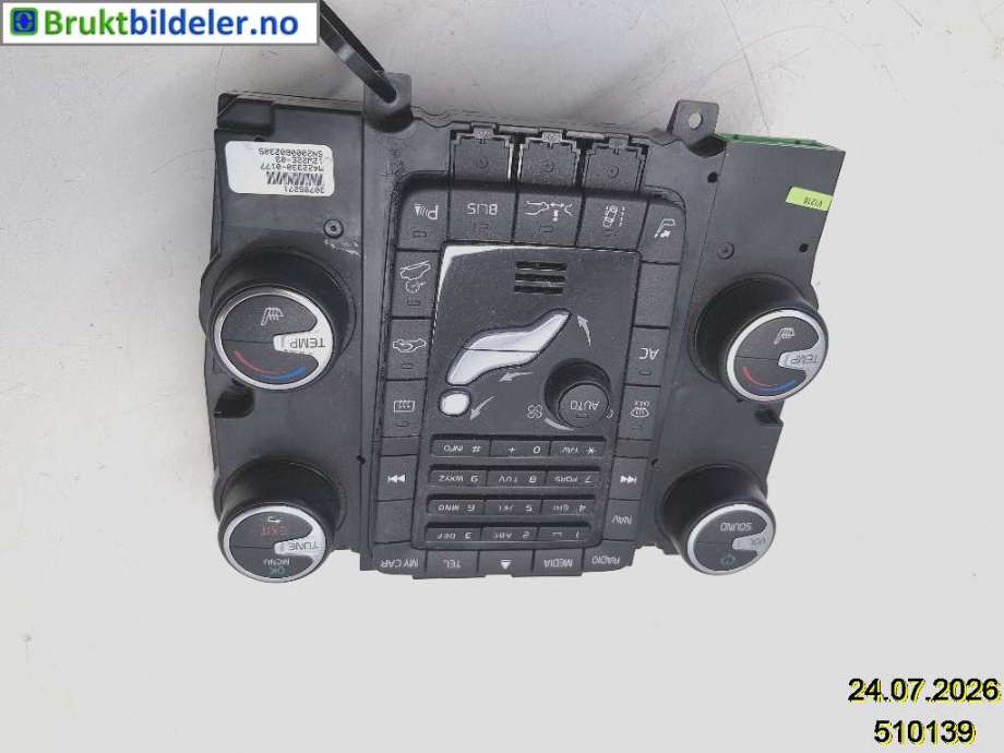 Varmeapparat betjening til Volvo XC70 2008-2013 (Type II, Fase 1) (VOLVO|30795271|M422330-0177|)