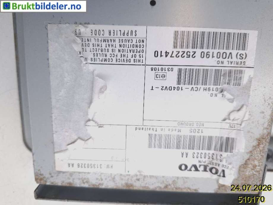 Bilstereo forsterker til Volvo XC70 2008-2013 (Type II, Fase 1)  (VOLVO|31350323|VO0190 25227410|)