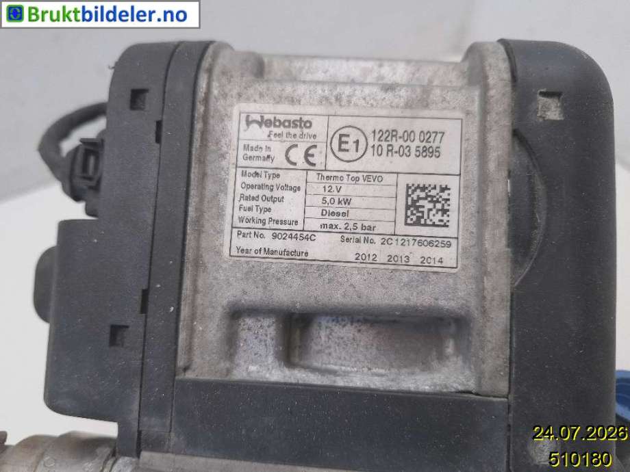 Dieselvarmer til Volvo XC70 2008-2013 (Type II, Fase 1) (VOLVO|30747415|9024454C|)