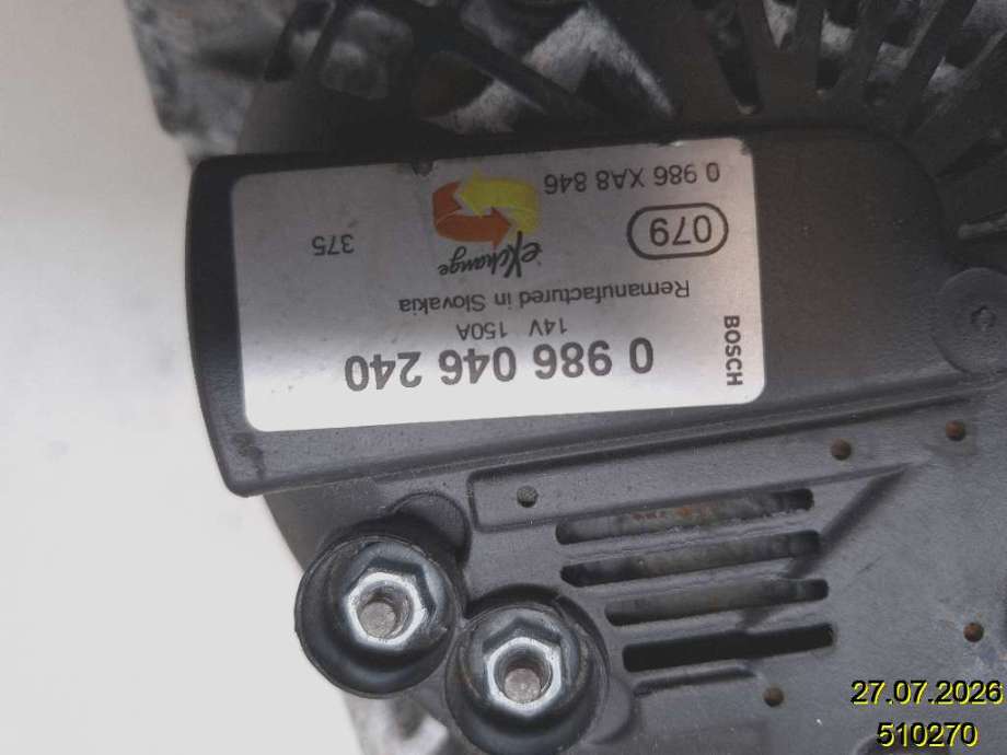 Dynamo til Peugeot 3008 2009-2016 (Type I)  (PEUGEOT||0 986 XA8 846|0 986 046 240)