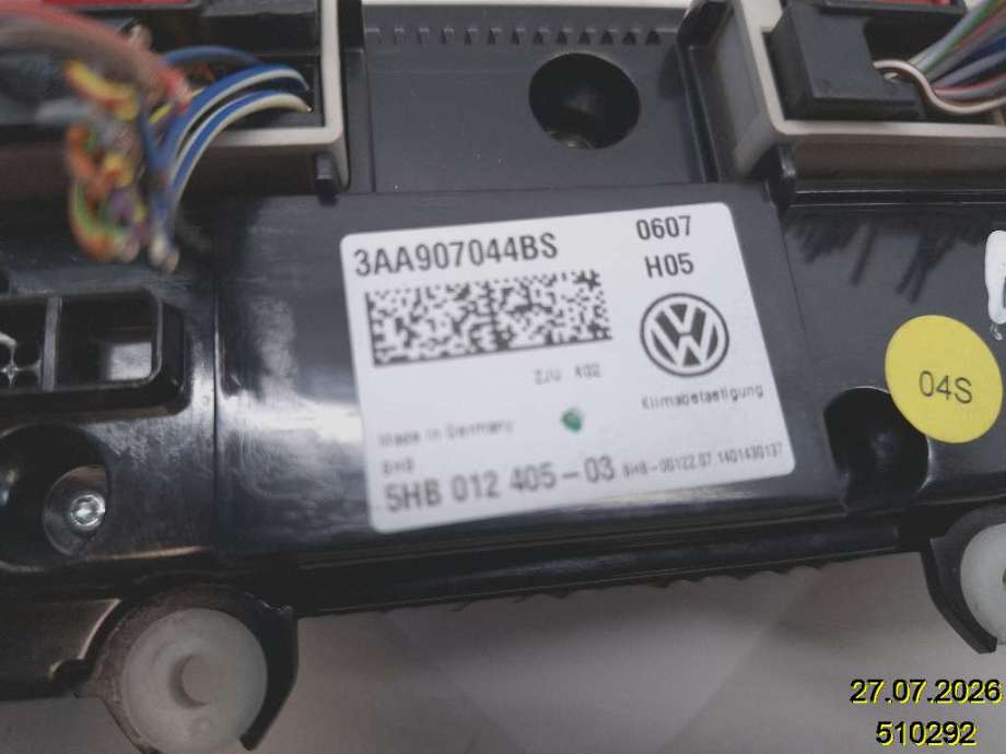 Varmeapparat betjening til VW Touran 2010-2015 (Type I, Fase 3) (VOLKSWAGEN|3AA 907 044 BS|5HB 012 405-03|)