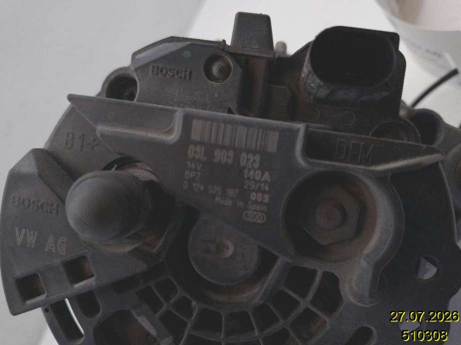 Dynamo til VW Touran 2010-2015 (Type I, Fase 3)  (VOLKSWAGEN|03L 903 023|0 124 525 187|)