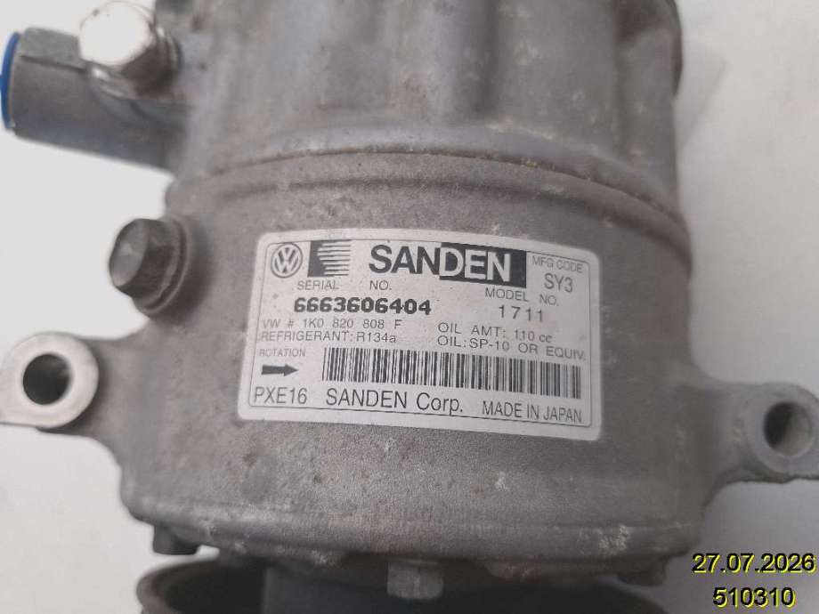 Aircondition kompressor til VW Touran, 2010-2015 (Type I, Fase 3) (VOLKSWAGEN|1K0 820 808 F)