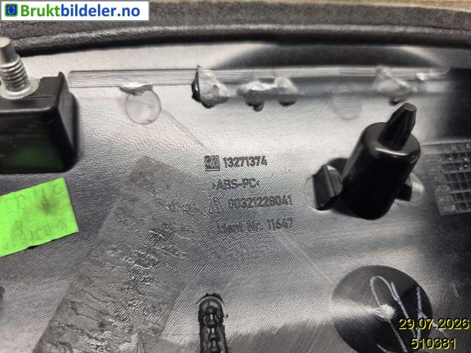 Bakluke/bakdør håndtak til Opel Astra J 2010-2015  (OPEL|13271374|)