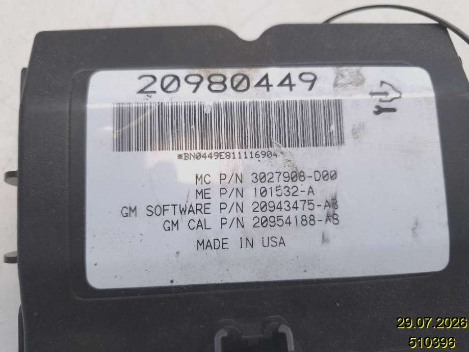 Styreenhet elektrisk bakluke til Opel Insignia A 2009-2014 (OPEL|20980449|BN0449E811116904|)