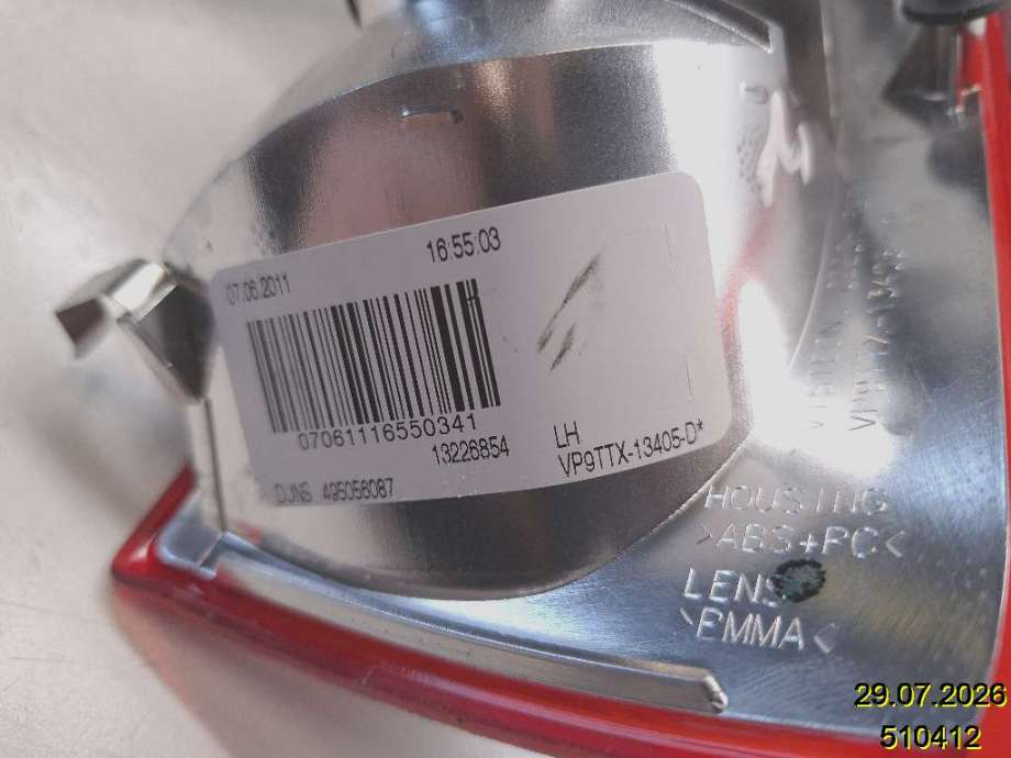 Baklykt venstre til Opel Insignia A 2009-2014 (OPEL|13226854|VP9TTX-13405-D|)