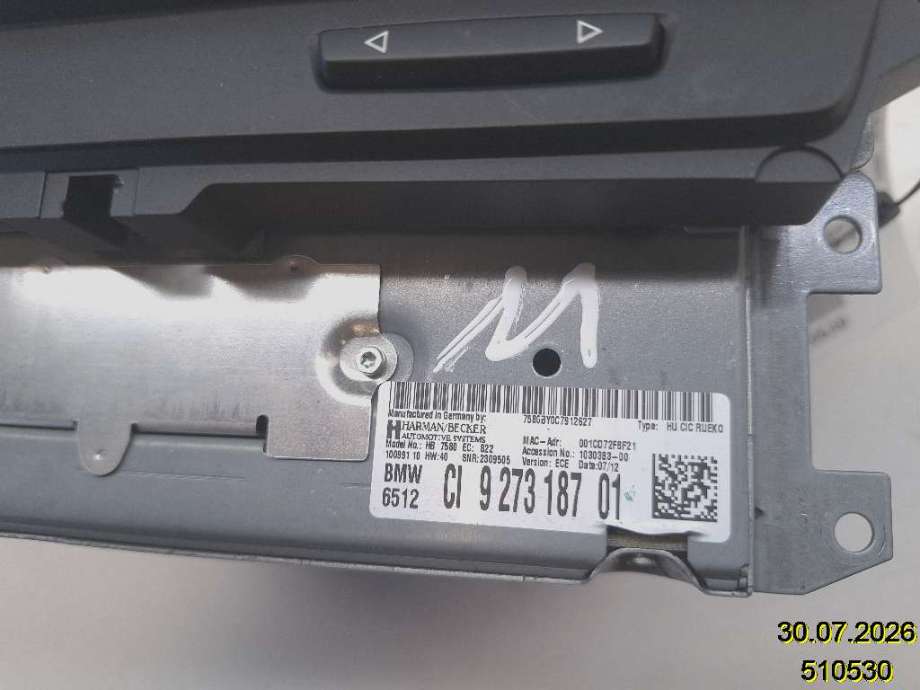 Bilstereo til BMW X1 2009-2015 (E84) (E84) (BMW|65 12 9 273 187-01|)