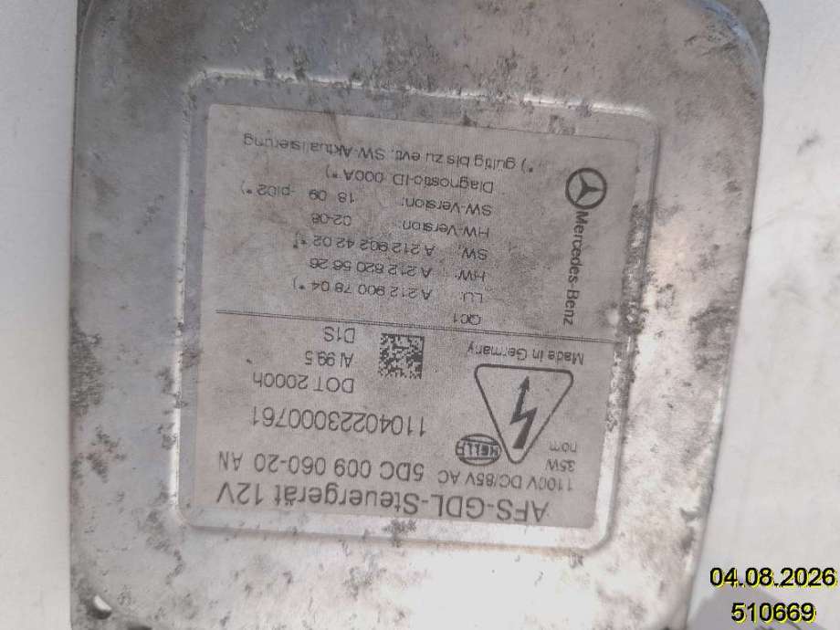 Styreenhet xenon/ballast til Mercedes E-Klasse 2009-2013 (Fase 1) (W212) (W212) (MERCEDES|A 212 900 78 04|5DC 009 060-20 AN|)