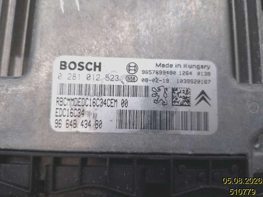 Styreenhet motor til Peugeot 207 2006-2012  (PEUGEOT|16 776 617 80|0 281 012 523|96 648 434 80)
