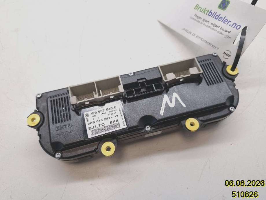 Varmeapparat betjening til VW Transporter / Caravelle 2009-2015 (Fase 2) (T5) (T5) (VOLKSWAGEN|7E5 907 040 E|5HB 010 251-11|)