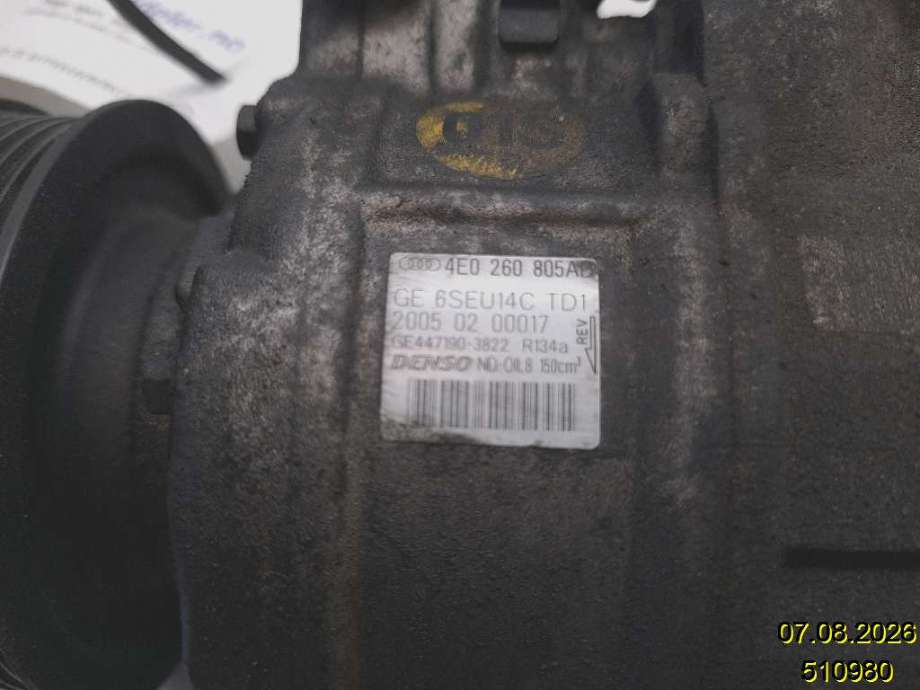 Aircondition kompressor til Audi A8 2003-2010 (Type II)  (AUDI|4E0 260 805 AD|GE447190-3822|)