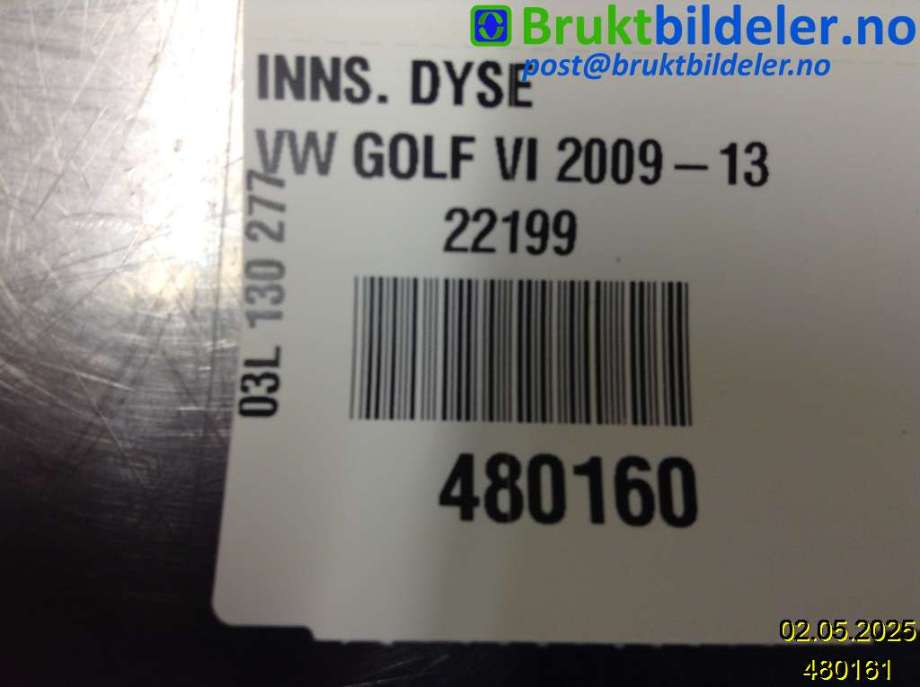 Dyse innsprøyting diesel til VW Golf VI 2008-2012  (VOLKSWAGEN|03L 130 277|)