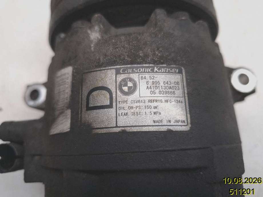 Aircondition kompressor til BMW X3 2003-2006 (Fase 1) (E83) (E83) (BMW|64 52 6 905 643|A4101130A023|)