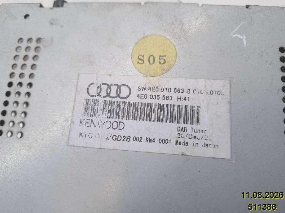 Bilstereo diverse til Audi A8 2003-2010 (Type II) (AUDI|4E0 910 563 B||4E0 035 563)