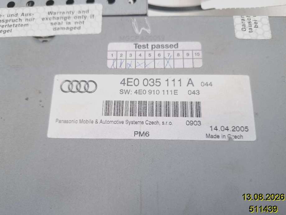Bilstereo CD-veksler til Audi A8 2003-2010 (Type II) (AUDI|4E0 057 111 EX|CX-CA1273LC|4E0 035 111 A)