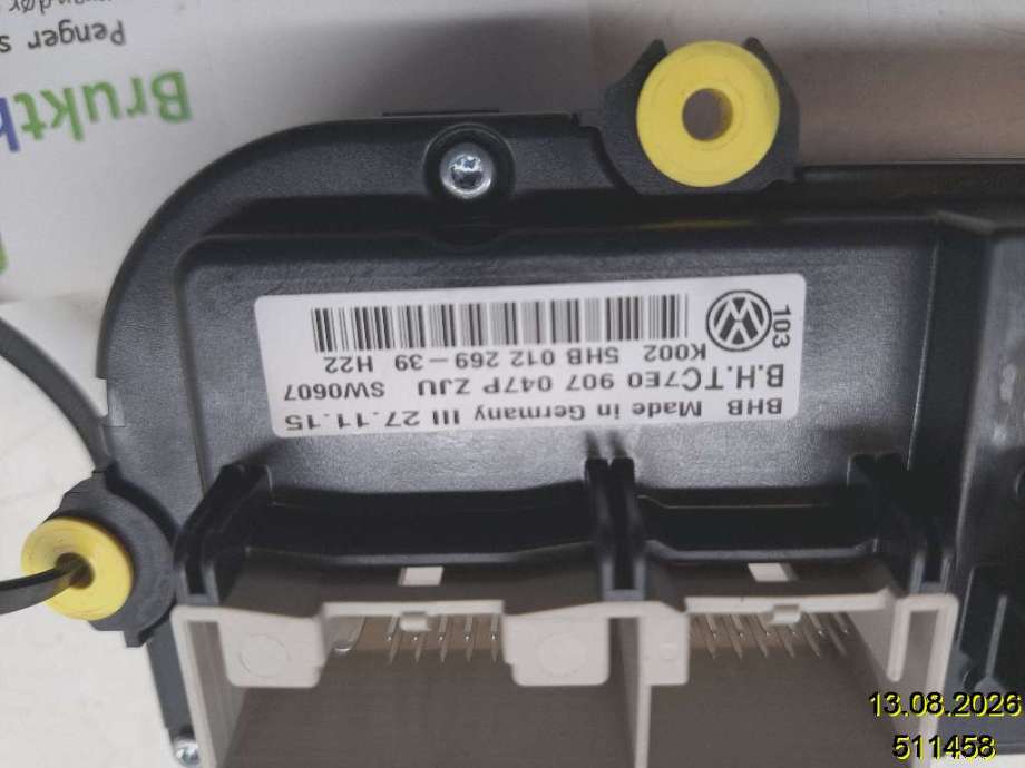 Varmeapparat betjening til VW Transporter / Caravelle 2015-2019 (T6) (T6) (VOLKSWAGEN|7E0 907 047 AF|5HB 012 269-39|7E0 907 047 P)