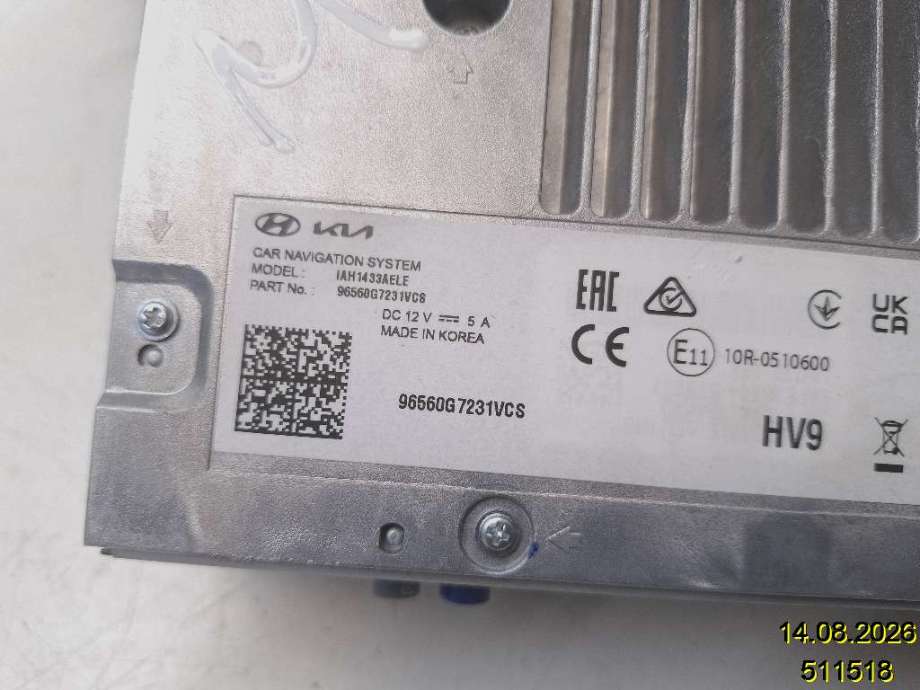 Bilstereo til Hyundai Ioniq Electric 2019-->> (Fase 2) (HYUNDAI|96560-G7231|IAH1433AELE|)