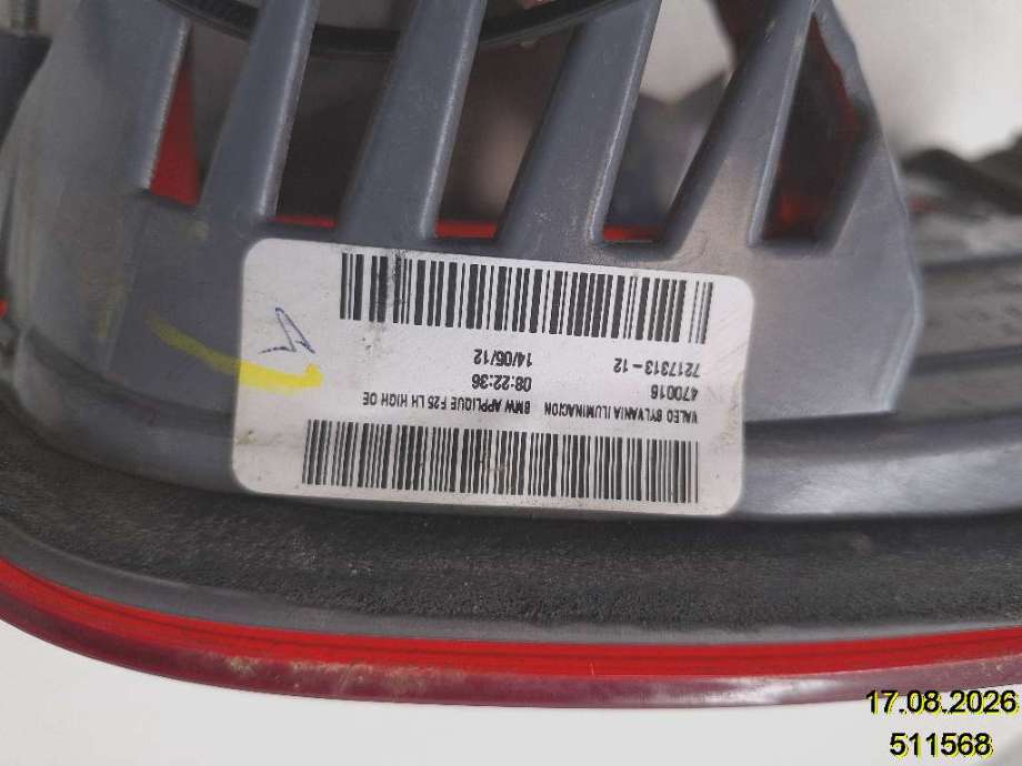 Baklykt venstre indre til BMW X3 2010-2017 (F25) (F25) (BMW|63 21 7 217 313|470016|7 217 313-02)