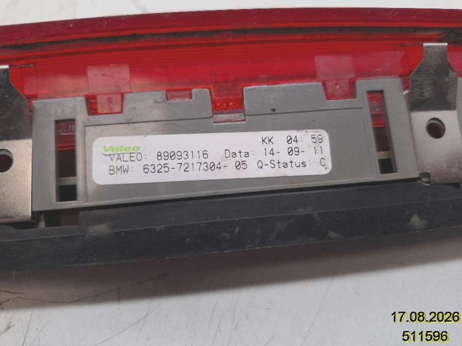Baklykt bremselys bakrute til BMW X3 2010-2017 (F25) (F25) (BMW|63 25 7 217 304|89093116|)