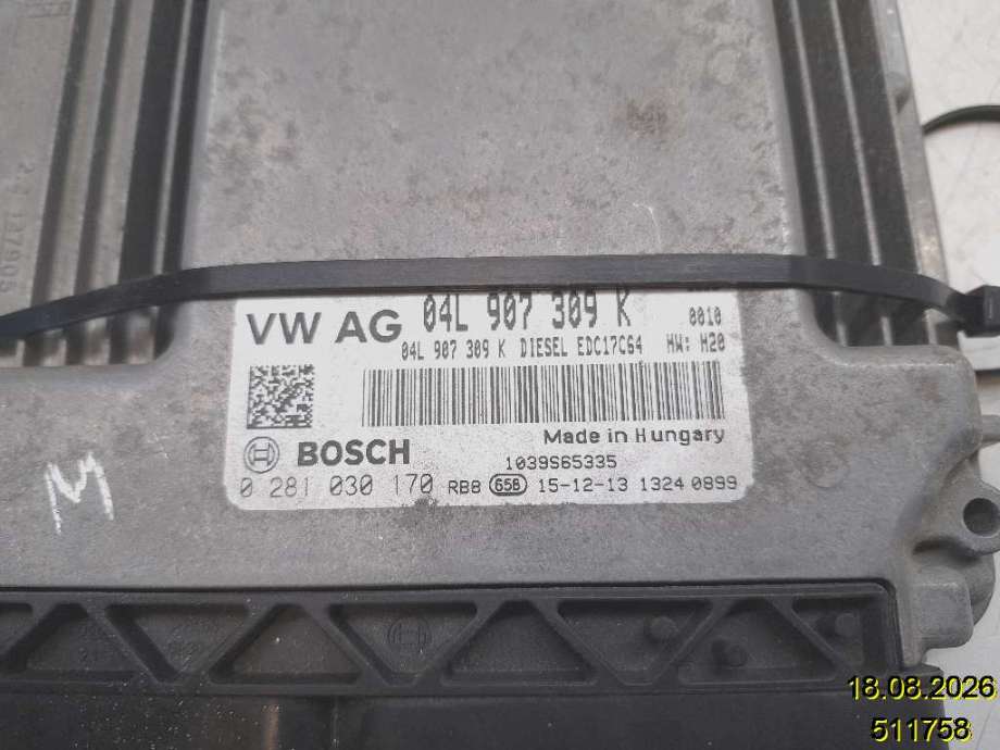 Styreenhet motor til VW Caddy 2015-2020 (Type III, Fase 3) (VOLKSWAGEN|04L 907 309 K|0 281 030 170|)