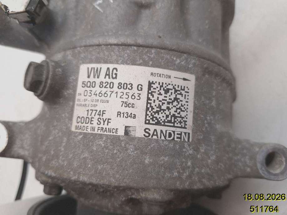 Aircondition kompressor til VW Caddy 2015-2020 (Type III, Fase 3)  (VOLKSWAGEN|5Q0 820 803 G|03466712563|)