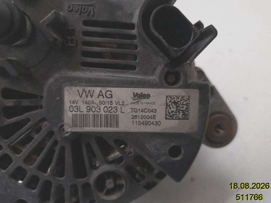 Dynamo til VW Caddy 2015-2020 (Type III, Fase 3)  (VOLKSWAGEN|03L 903 023 L|2612004E|TG14C043)